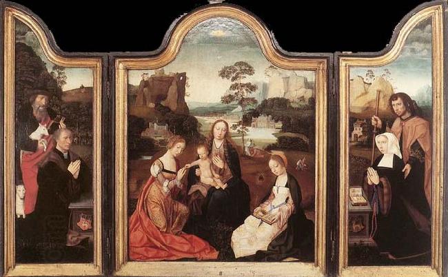 unknow artist Virgin and Child with St Catherine and St Barbara oil painting picture